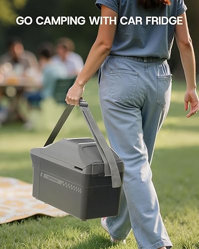 Miniatura 8 de Upstreman Enfriador y calentador eléctrico de 10 cuartos (9 L) de capacidad, refrigerador termoeléctrico para automóvil con correa para el hombro,