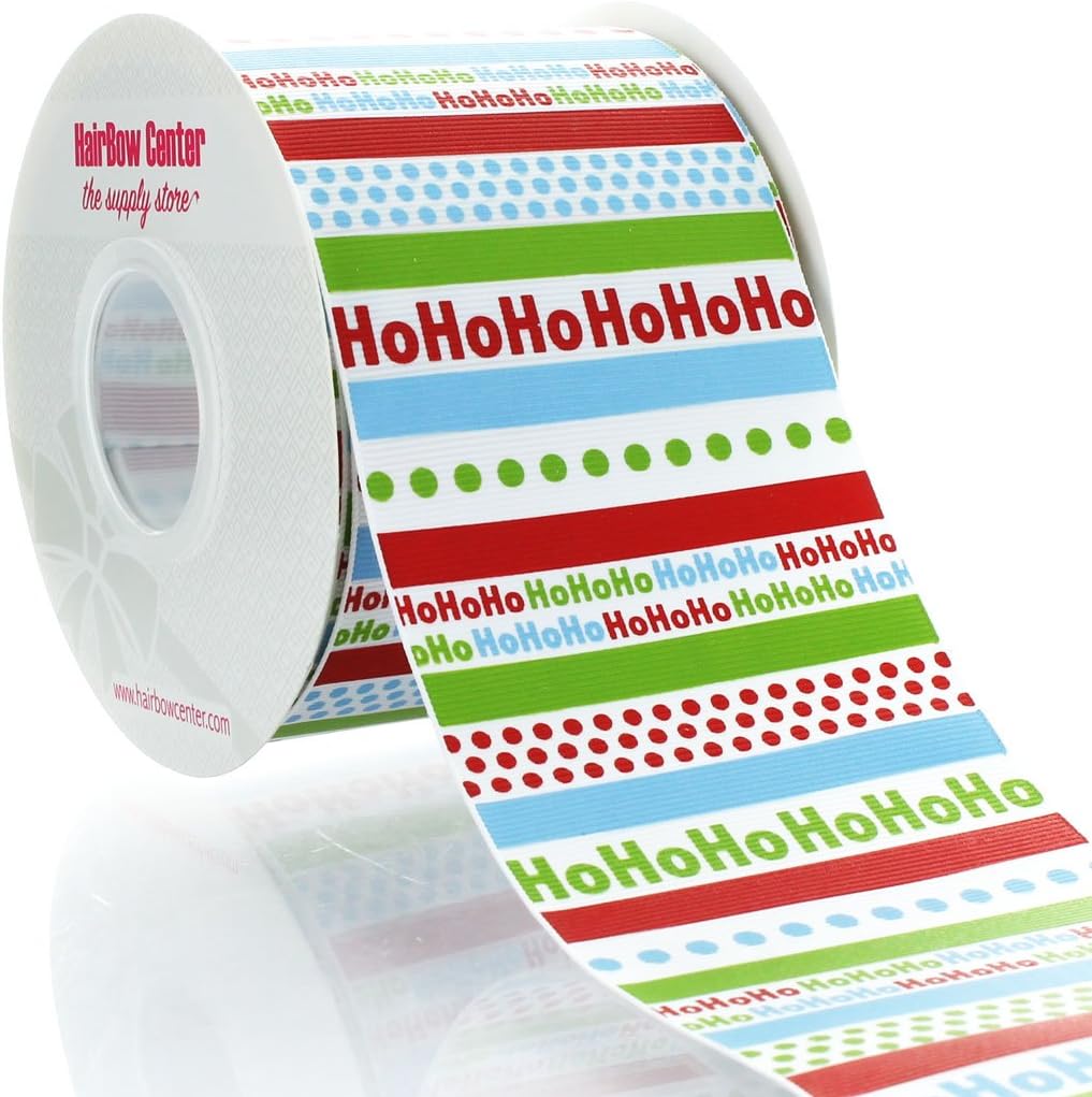 3" HoHoHo Grosgrain Ribbon 25yd
