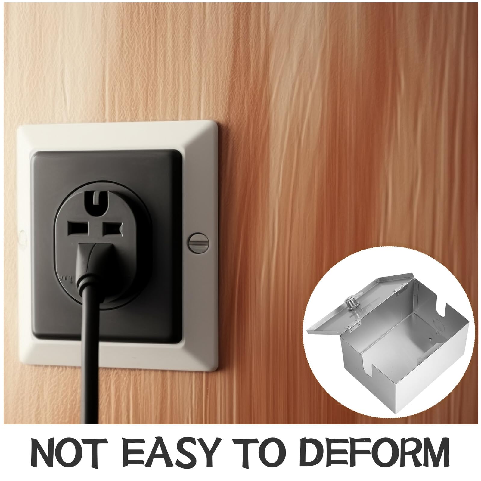 Ipetboom Caja Protectora Sistema Antirrobo y Cerradura para Enchufes Eléctricos para de Acero Inoxidable Adecuado para Patios y Escuelas
