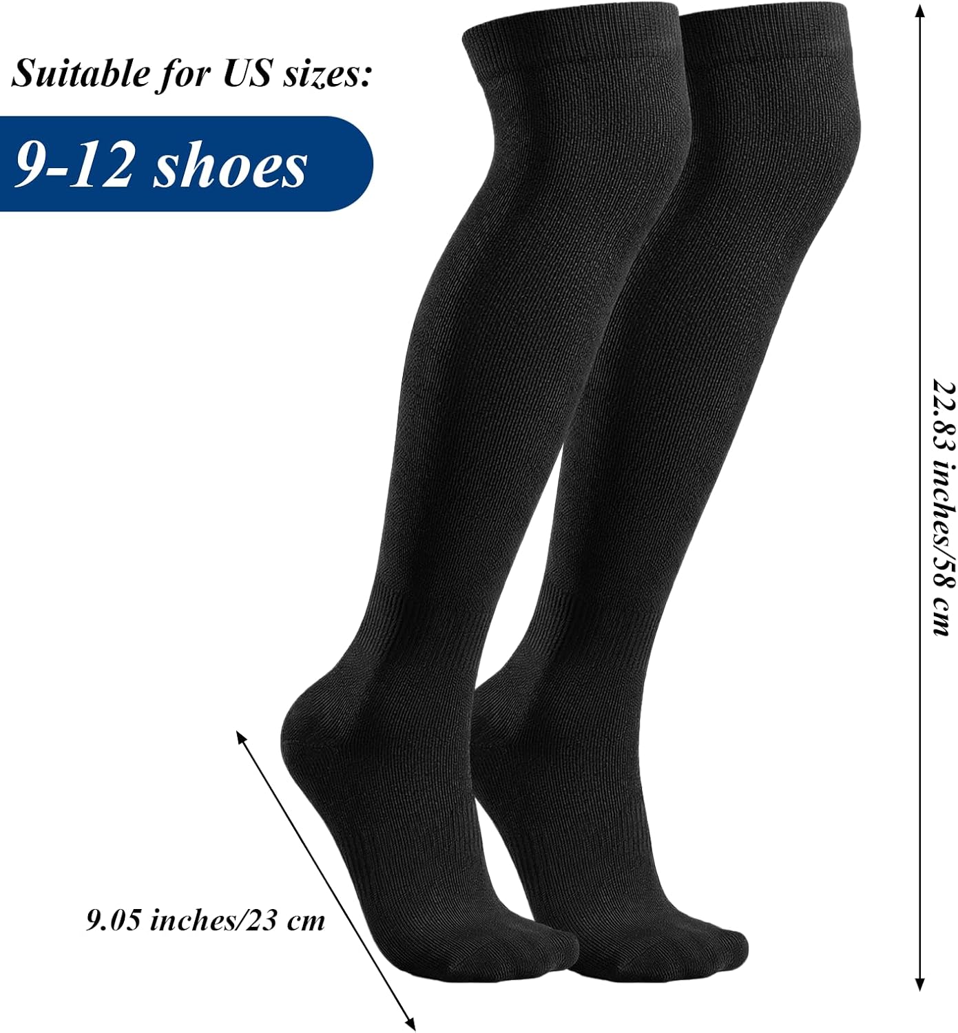 6 Pairs High Football Baseball Socks Tube Compression Socks