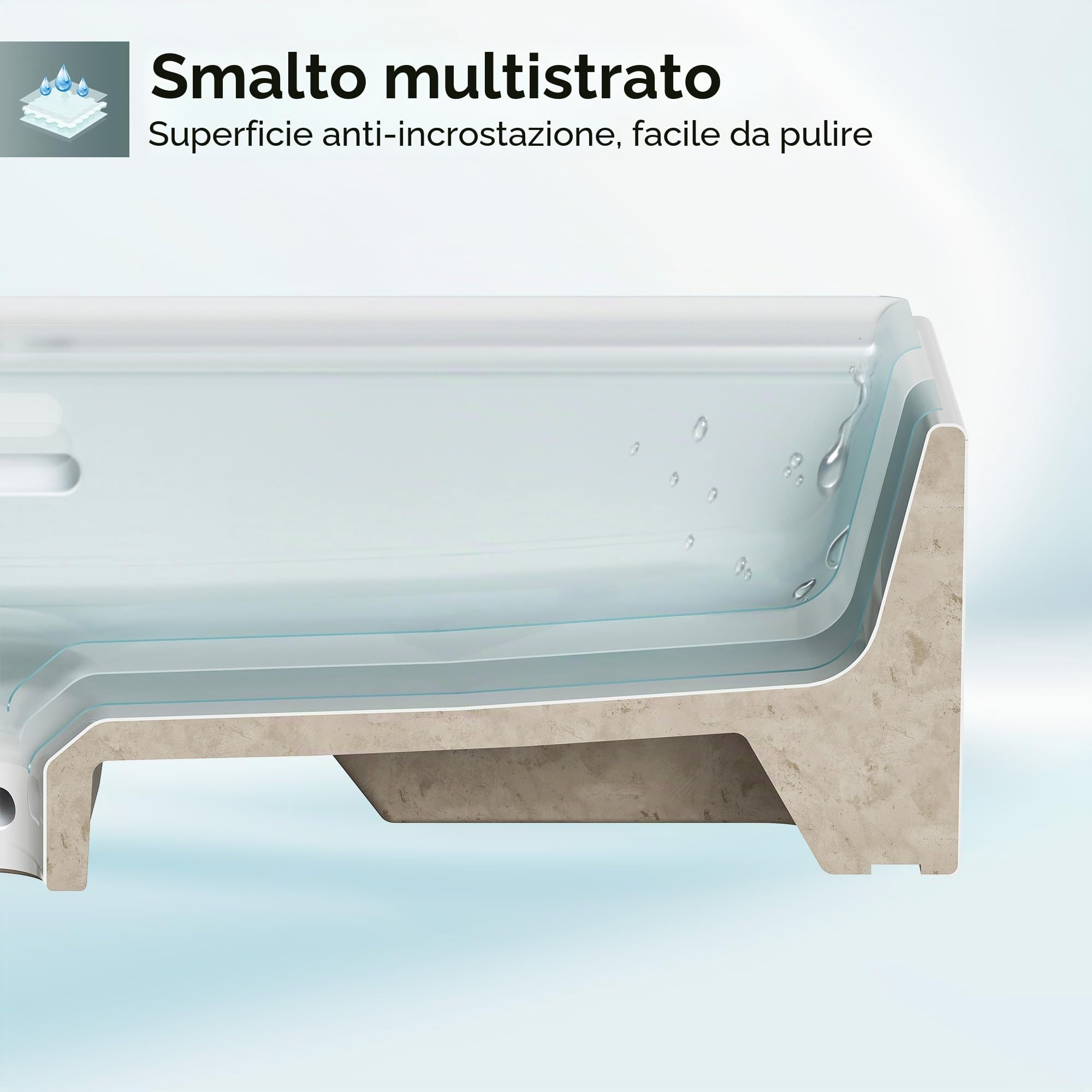 HOROW Lavabo da Appoggio 60 cm Lavandino Bagno Rettangolare Sospeso Moderno, Lavabo Bagno in ceramica con Un Foro per Rubinetto e Troppopieno