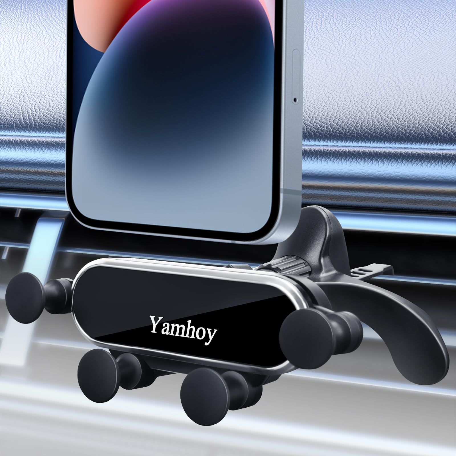Gravity Car Phone Holder Mount Noiseless Design 2023 Upgraded with Newest Air Vent Clip Auto Lock Hands-Free Stand for 4-7inch Cellphone