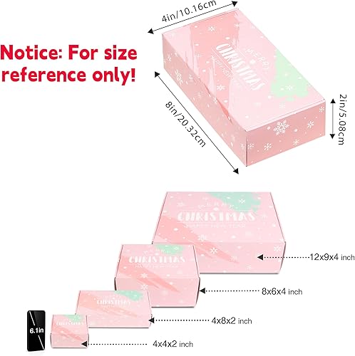 Vista 86 de Paquete de 25 cajas de envío de 4 x 4 x 2 pulgadas, cajas de regalo de San Valentín para el día de la madre, cajas de cartón corrugado, cajas de Rojo