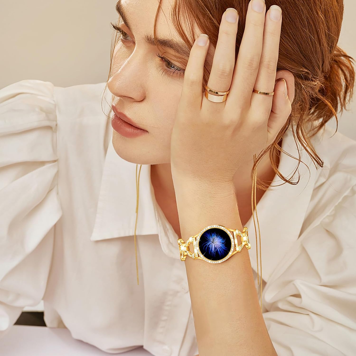 Mesime Bling Bands Compatible with Samsung Galaxy Watch 8/7 40mm 44mm, 20mm Stylish Replacement Strap Galaxy Watch 8/7 Band with Rhinestone Protective Case for Women - Image 4