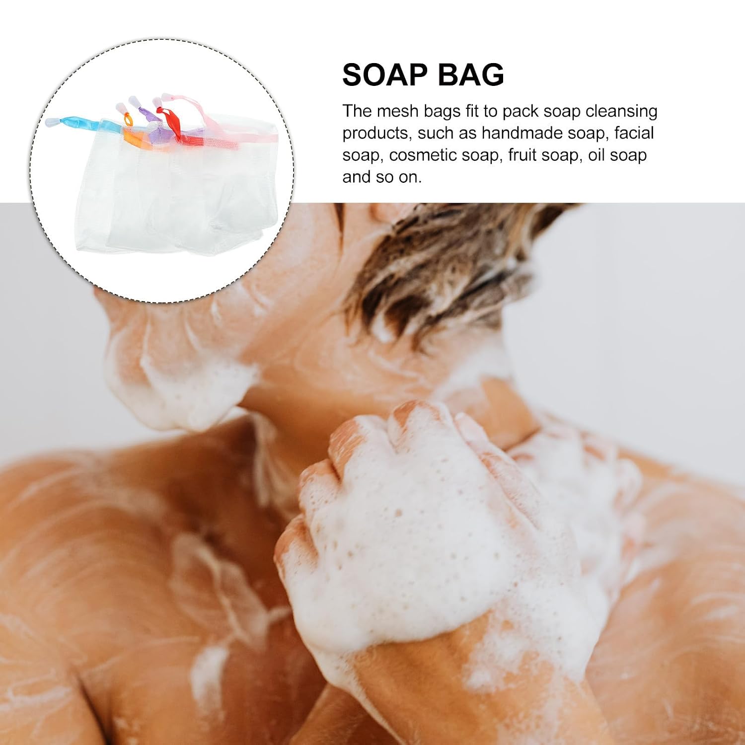 Wakauto 10pcs Soap Foaming Pouch Saver for Face and Body Exfoliating