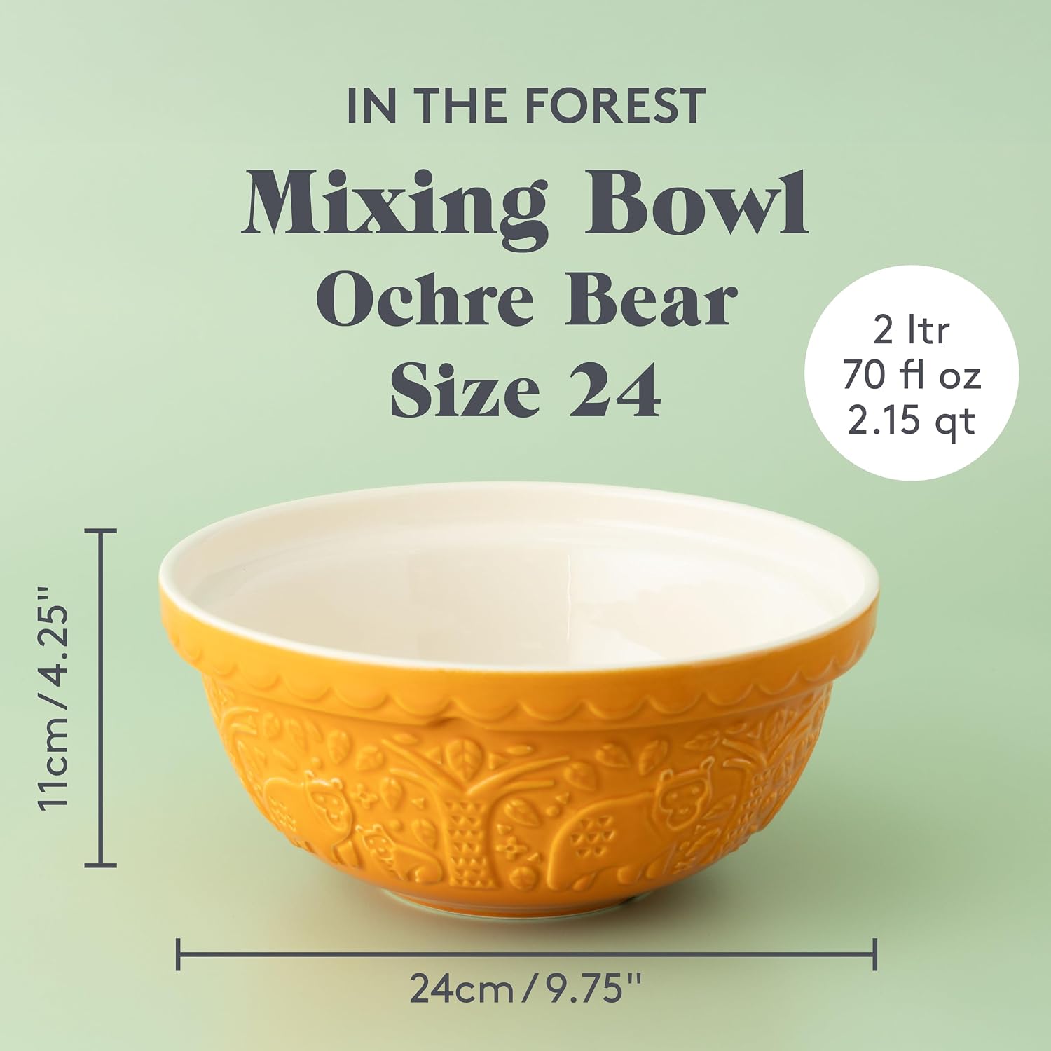 Mason Cash in The Forest 24 cm Ochre Mixing Bowl image 4