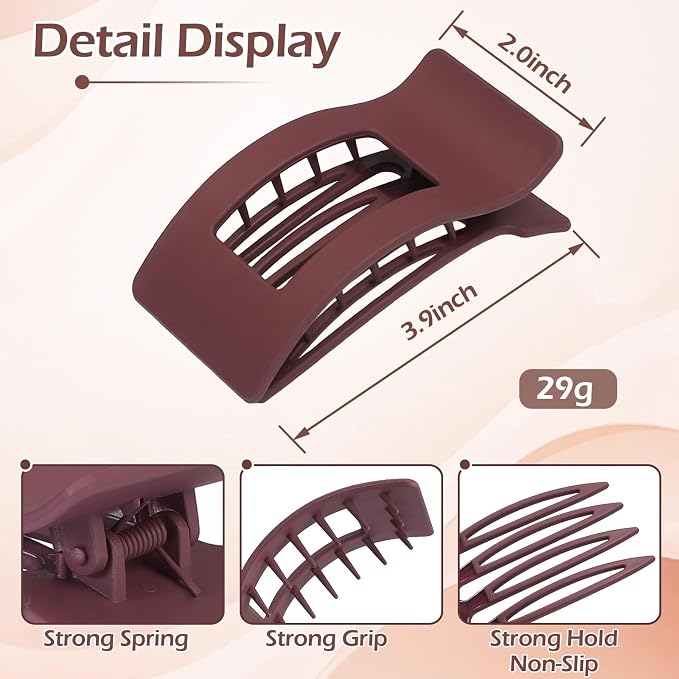 Pinzas planas francesas para cabello 6 pzas miniatura 3