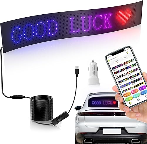 Miniatura 1 de Signo LED de desplazamiento programable Flexible LED Car Sign USB 5V Smart Bluetooth LED intermitente señal programable al aire libre Patrón de
