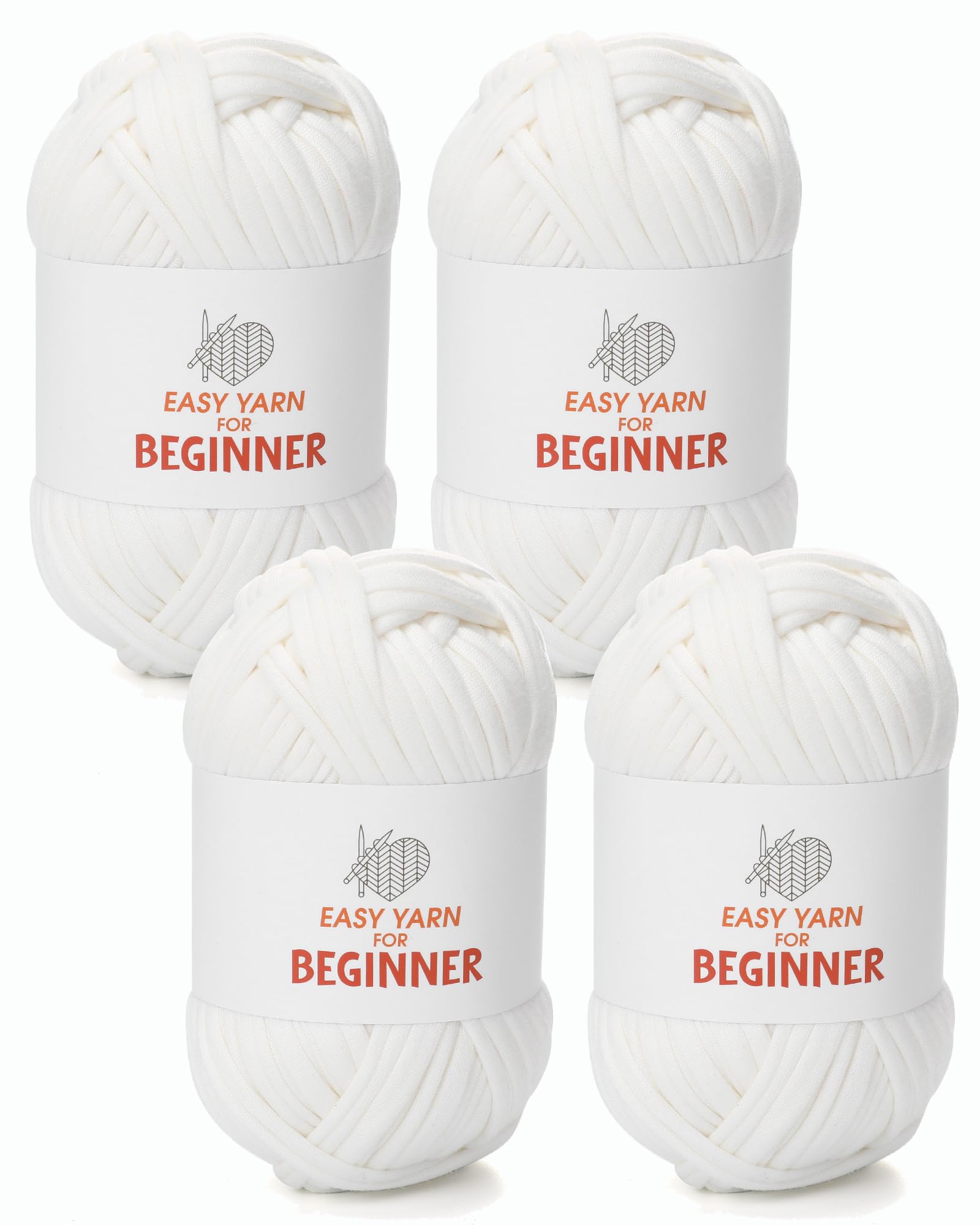 T-Shirt Yarn for Crocheting Knitting - 4 PCS Chunky Thick for Bags, Blanket, Cushions, Slippers, Storage Baskets Projects - Fabric Yarn 100g4 (3.5oz4), DIY Handmade Knitting Gift