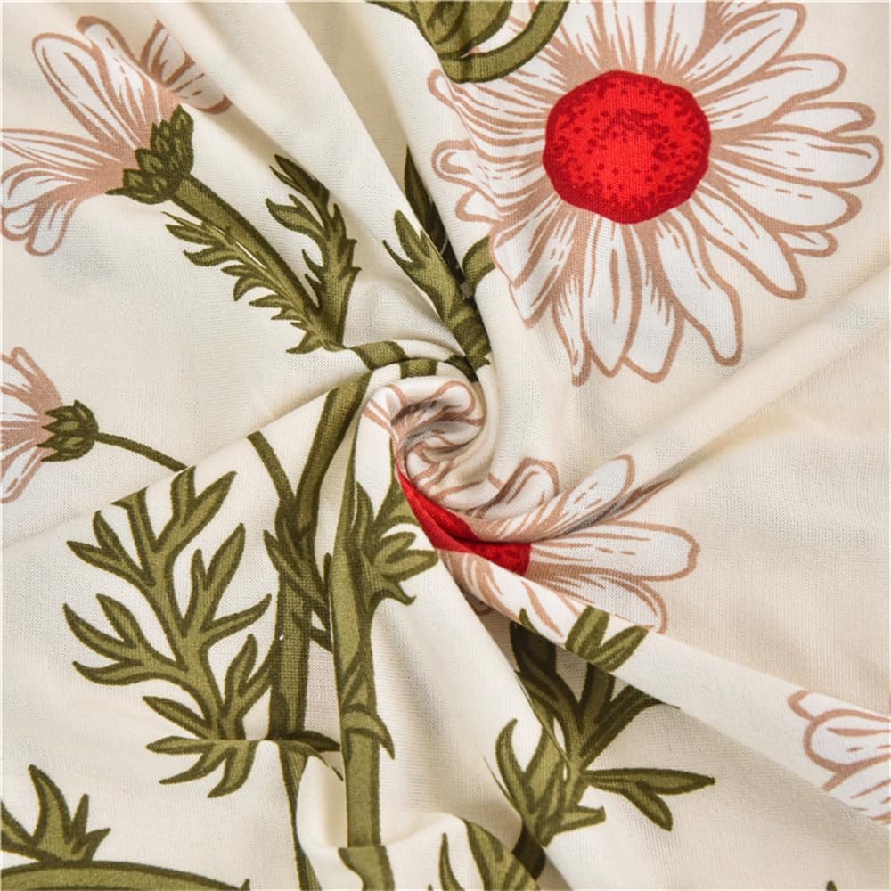 FANSU Copripoltrona Relax Reclinabile Elasticizzato, 1 Posto Elegante Fiori Copripoltrona Reclinabile Elettrica Coprisedile con Tasche, Universale Fodere per Poltrona Relax (Margherite)