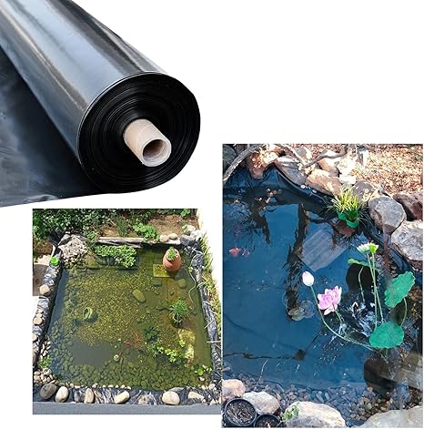 Image ZXCVASDF Pond Lining,Pond Liner,Fish Pond Liners for Outdoor Ponds,HPDE Soft Pond Skins,for Garden Water Fountains, Fish Ponds, Water Features, Waterfalls,Pliable & Durable,9 * 20m(29.53 * 65.62ft)