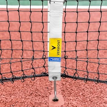VERMONT 2.5mm Padel/Pickleball Tournament Net Regulation Court Net, Braided HDPP Mesh, Quad-Stitched Optic White Headband, UV & Rot Resistant, Loop & Pin/Double Loop