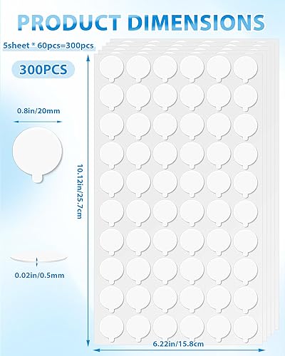 Miniatura 2 de FIVEIZERO Puntos Adhesivos de Doble Cara, Puntos Pegajosos Transparentes de 0.8" para Colgar en la Pared, Puntos de Pegamento Extraíbles para