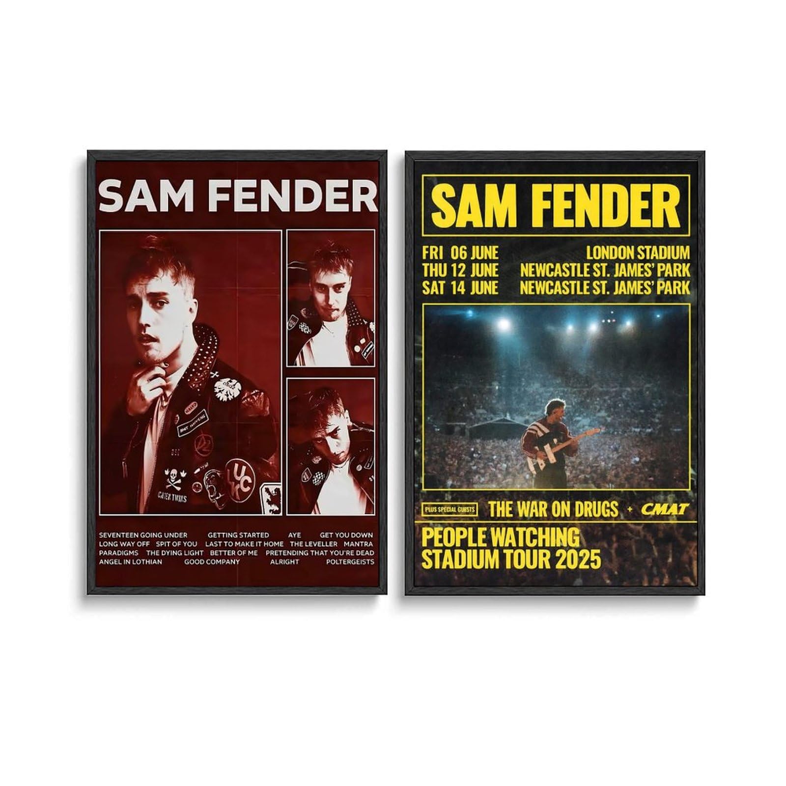 2 PCS Sam Fender Vintage Music Poster For Room Wall Art Canvas Posters 08x12inch(20x30cm) Style-2