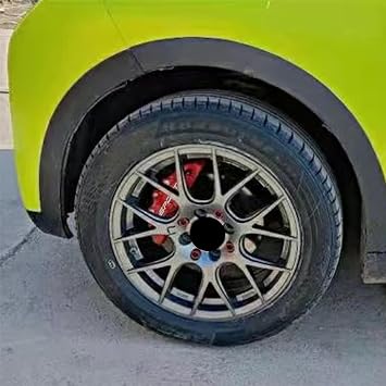 Universal ABS Plastic Car 3D Disc Brake Caliper Covers with Logos Front Rear Auto Accessories (Plastic ABS- Red, 2x 240mm)