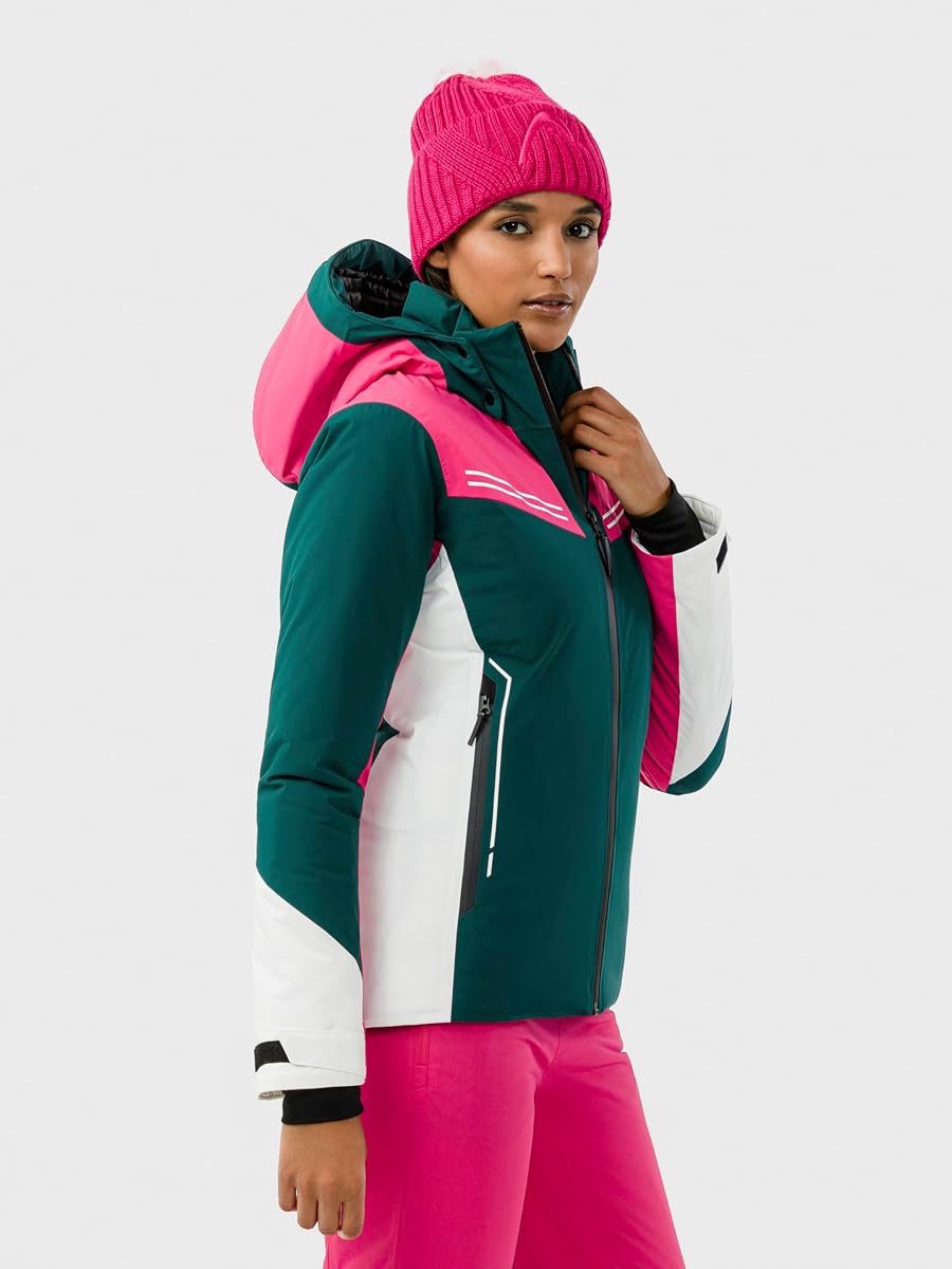 HEAD Chaqueta de esquí Joy para mujer: impermeable, aislante, tejido elástico, corte estándar, capucha desmontable