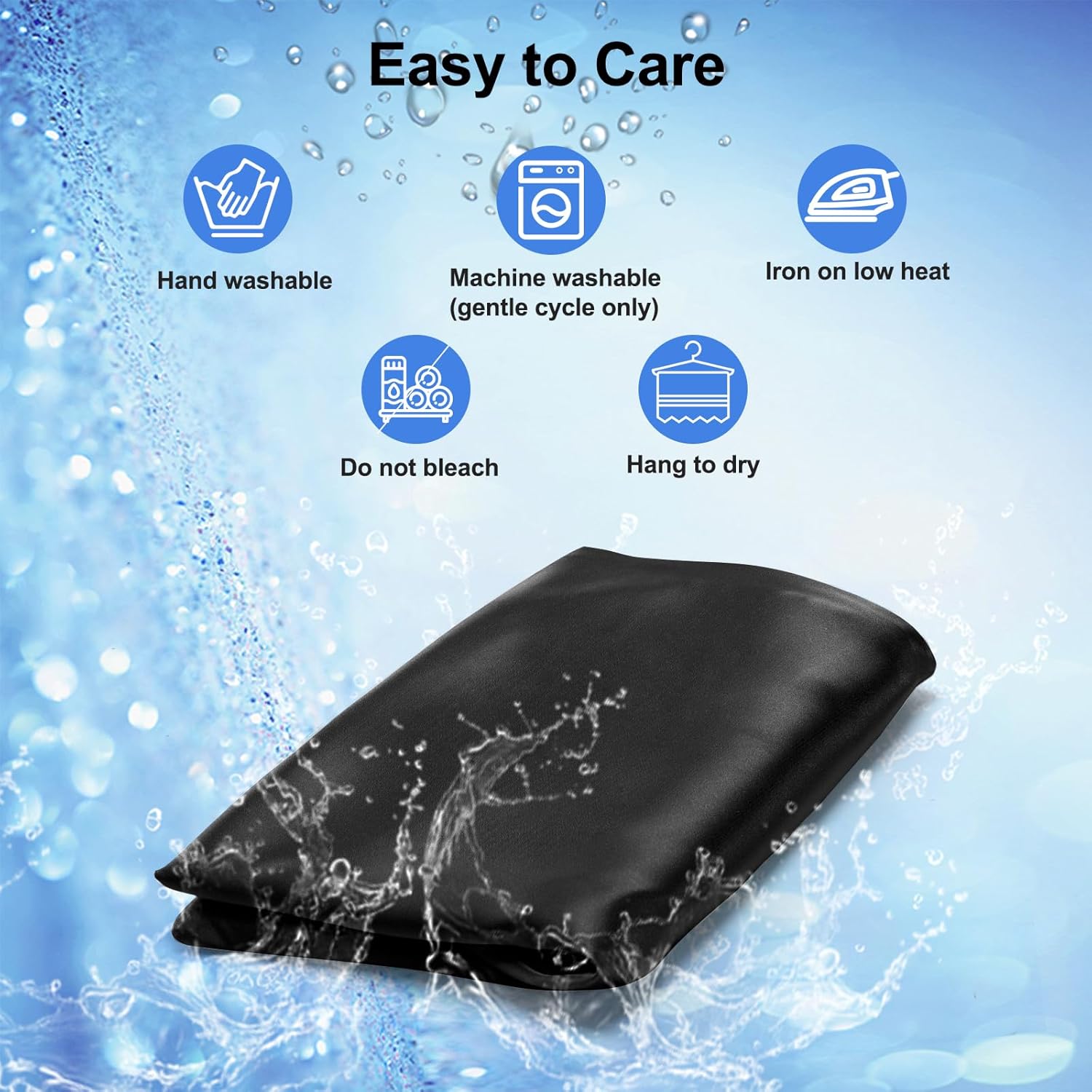 2 Pack Satin Pillowcase for Zelimun Cervical Pillow, Contour Pillow Case Cover, Soft Pillowcase Cover with Zipper (Black)