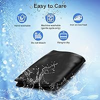 Vista 5 de Funda de almohada de satén para almohada cervical Zelimun - Funda ergonómica, funda de almohada suave y lisa, funda de almohada negra con cremallera