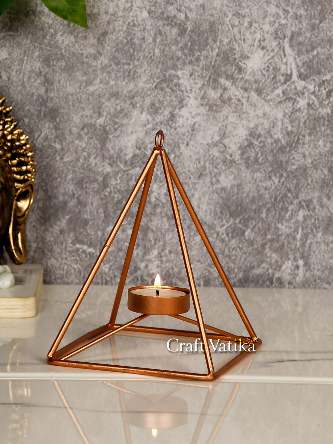 CraftVatika Geometric Tea Light Candle Holder for Home Decoration Metal Tealight Candle Holders Stand for Home Indoor Outdoor Garden Living Room Decor