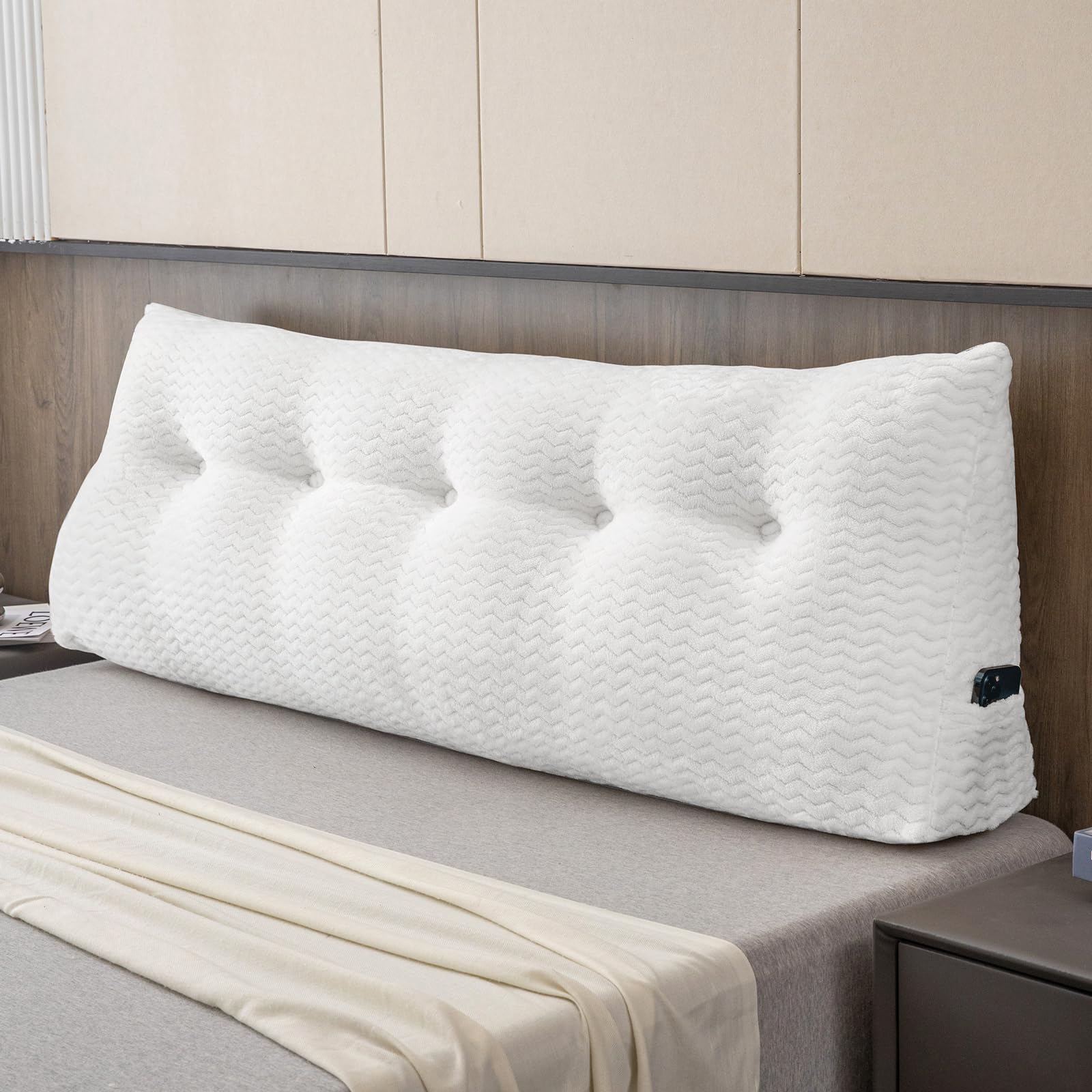 Large Bolster Triangular Headboard Wedge Backrest Positioning Support Bed Rest Reading Pillows Headboard Wedge Pillows for Day Bed with Removable Cover