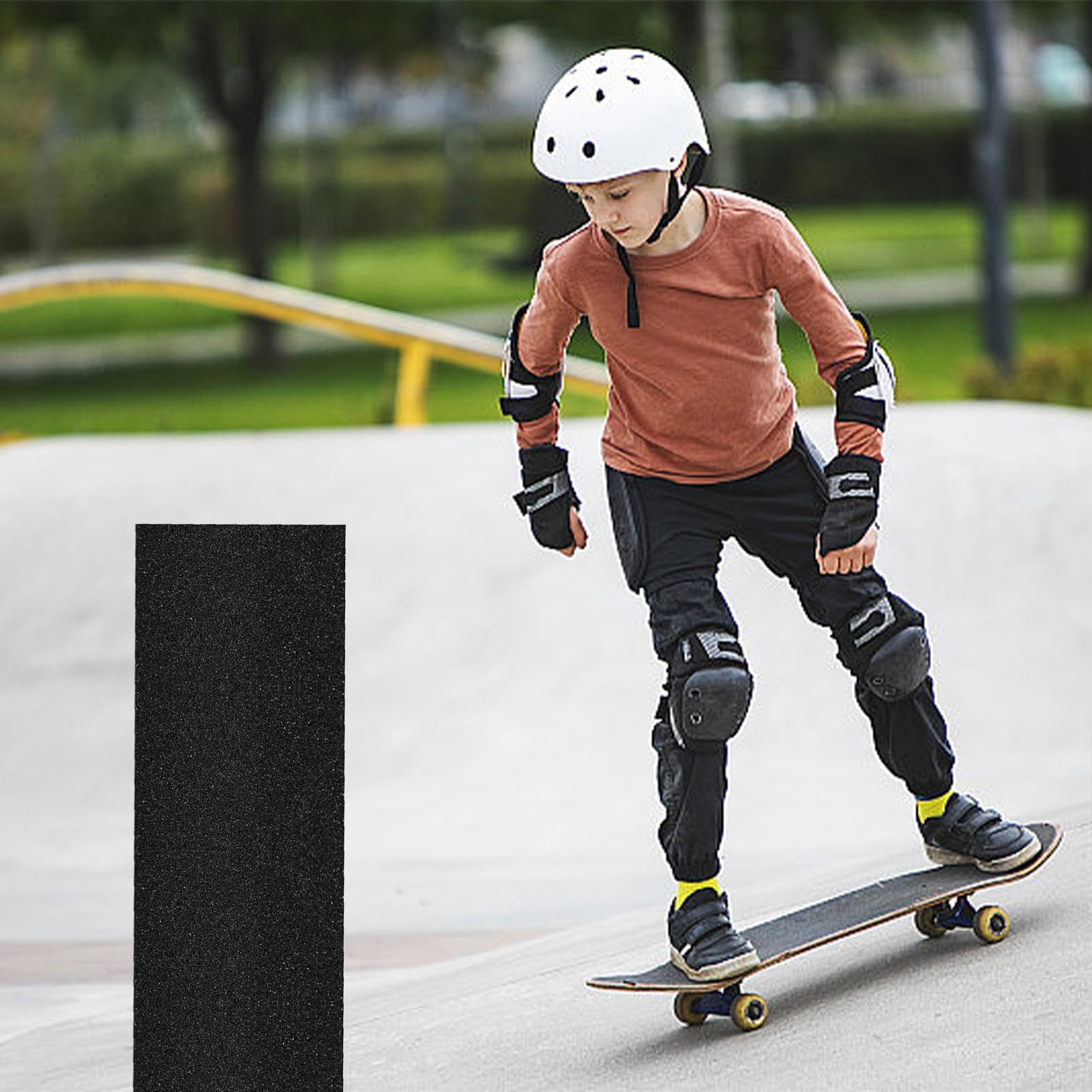 81x21cm Skateboard Grip Tape,Bande antidérapante pour skateboard, Imperméable,pour planche à roulettes,scooter,longboard, Pédale(Noir)
