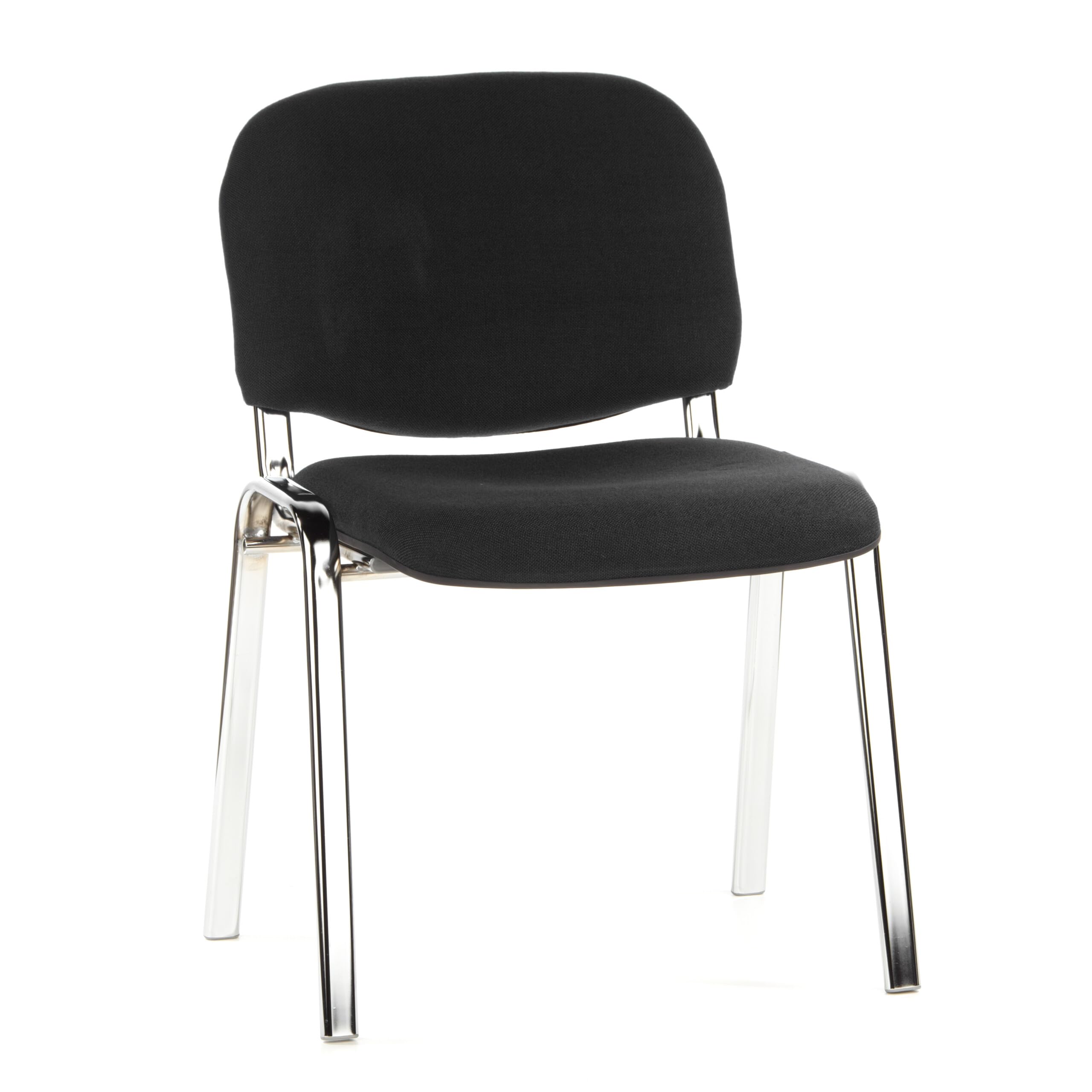 hjh OFFICE 704200 chaise visiteur, chaise de conférence XT 600 C en noir sans accoudoirs, siège empilable par 4, dossier capitonné, siège à 4 pieds, idéal pour les salles de réunion et salles d'attente