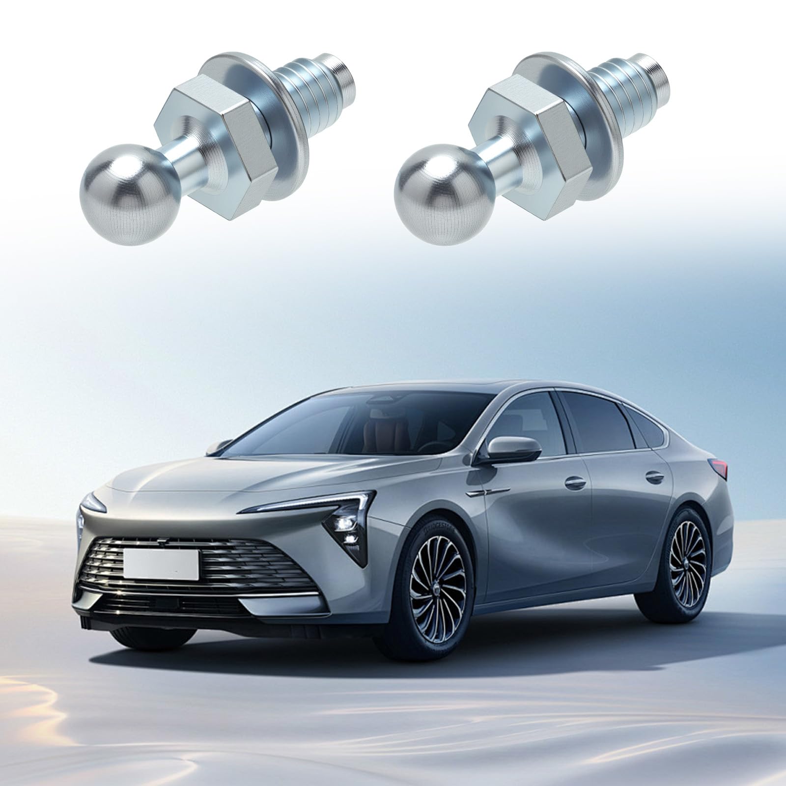 M8 Perno sferico 2 pezzi, testa sferica da 10 mm per molle a gas, perno sferico con filettatura M8 per portelloni posteriori e cofani nell'industria automobilistica e navale