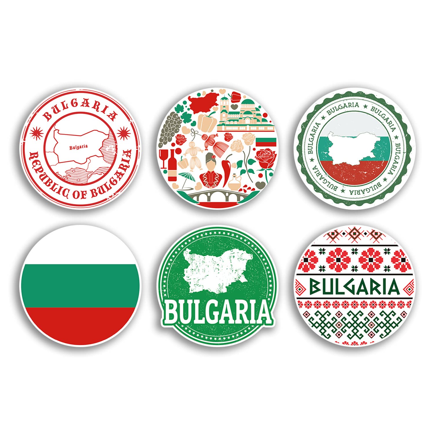 6 x 10cm Bulgaria Vinyl Stickers - Bulgarian Country City Travel Map Flag Holiday Luggage Design Gift #78840