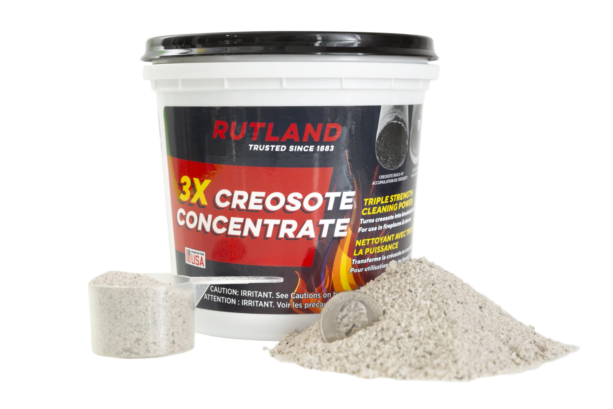 Rutland Creosote Concentrate - Triple Power Remover 2 lb - USA-Made Fireplace Cleaner & Chimney Sweeping Kit, Premium Creosote Remover 32 oz