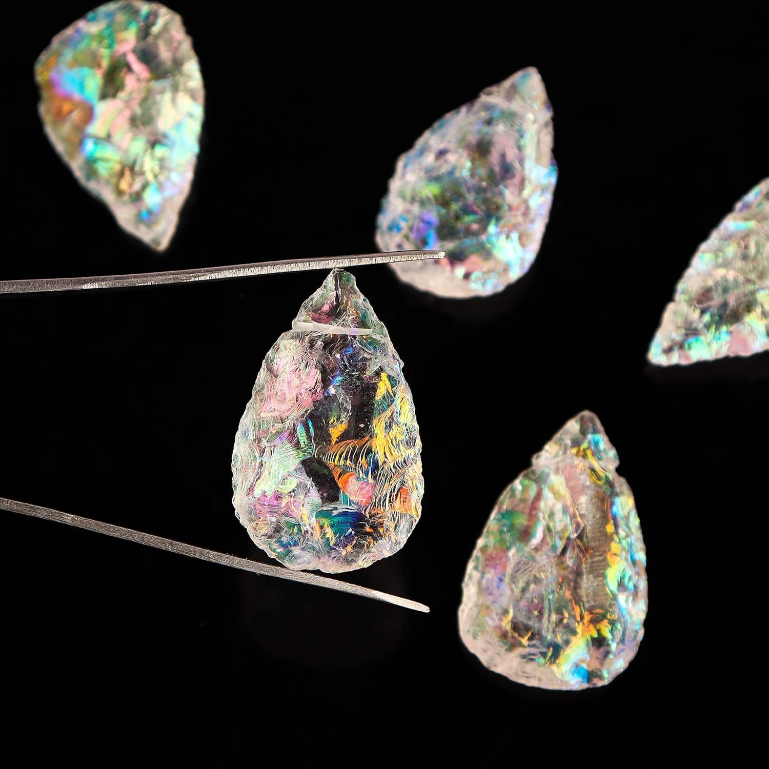 InfinityGemsArt 5pcs Raw Angel Aura Quartz Big Pears Drilled Stone, Rough Crystals and Gemstone, DIY Jewelry Making Supplies, Chakra Healing, Energy Stone, DIY Art Crafts, Master Healer - Image 6