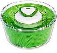 Zyliss Easy Spin 2 AquaVent Large Salad Spinner - Pull Cord Veggie Dryer with Brake for 4-6 Servings, Green