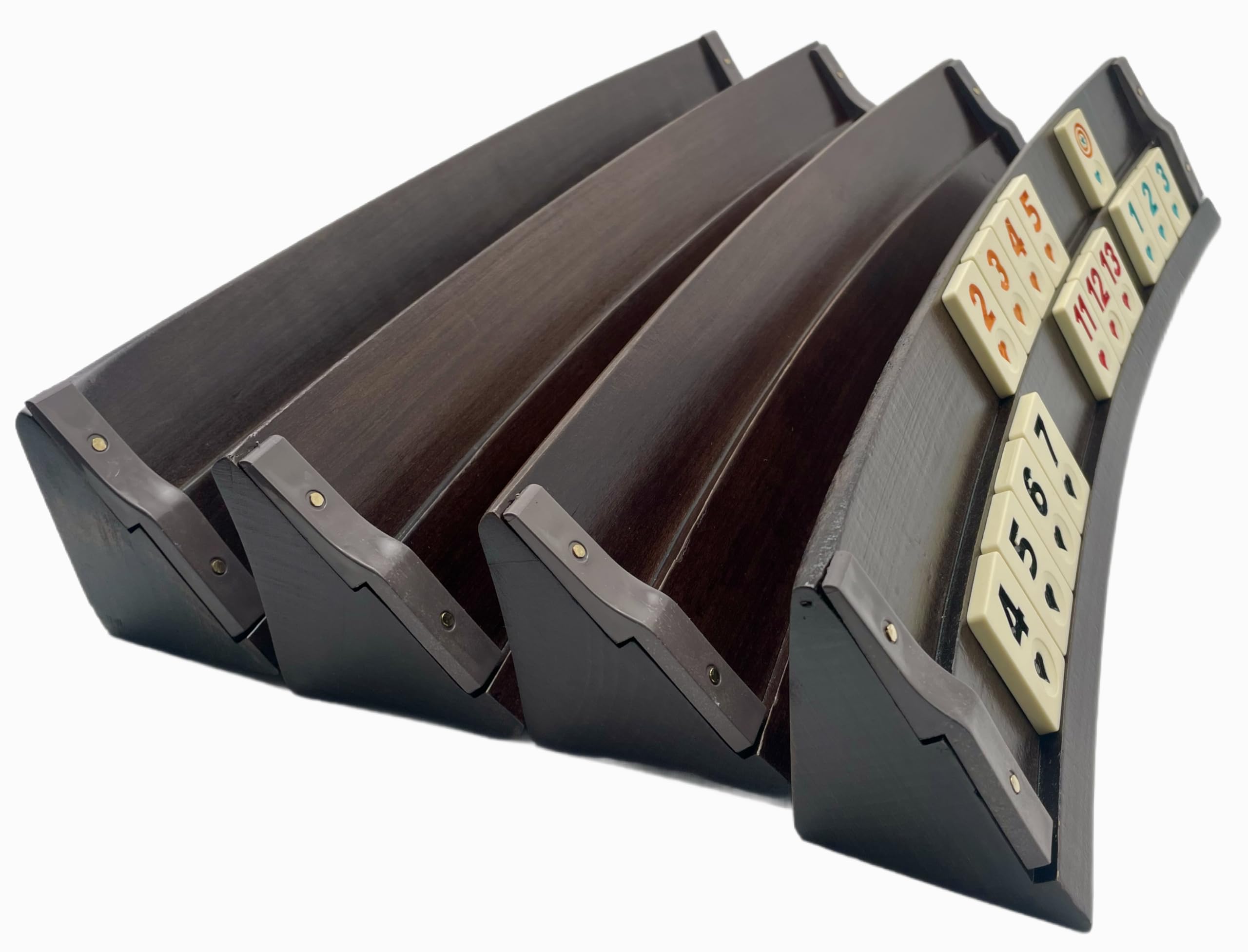 Generisch Star-Premium handgefertigtes Oval Rummy Set aus echtem Holz, Curved Romme Okey Set
