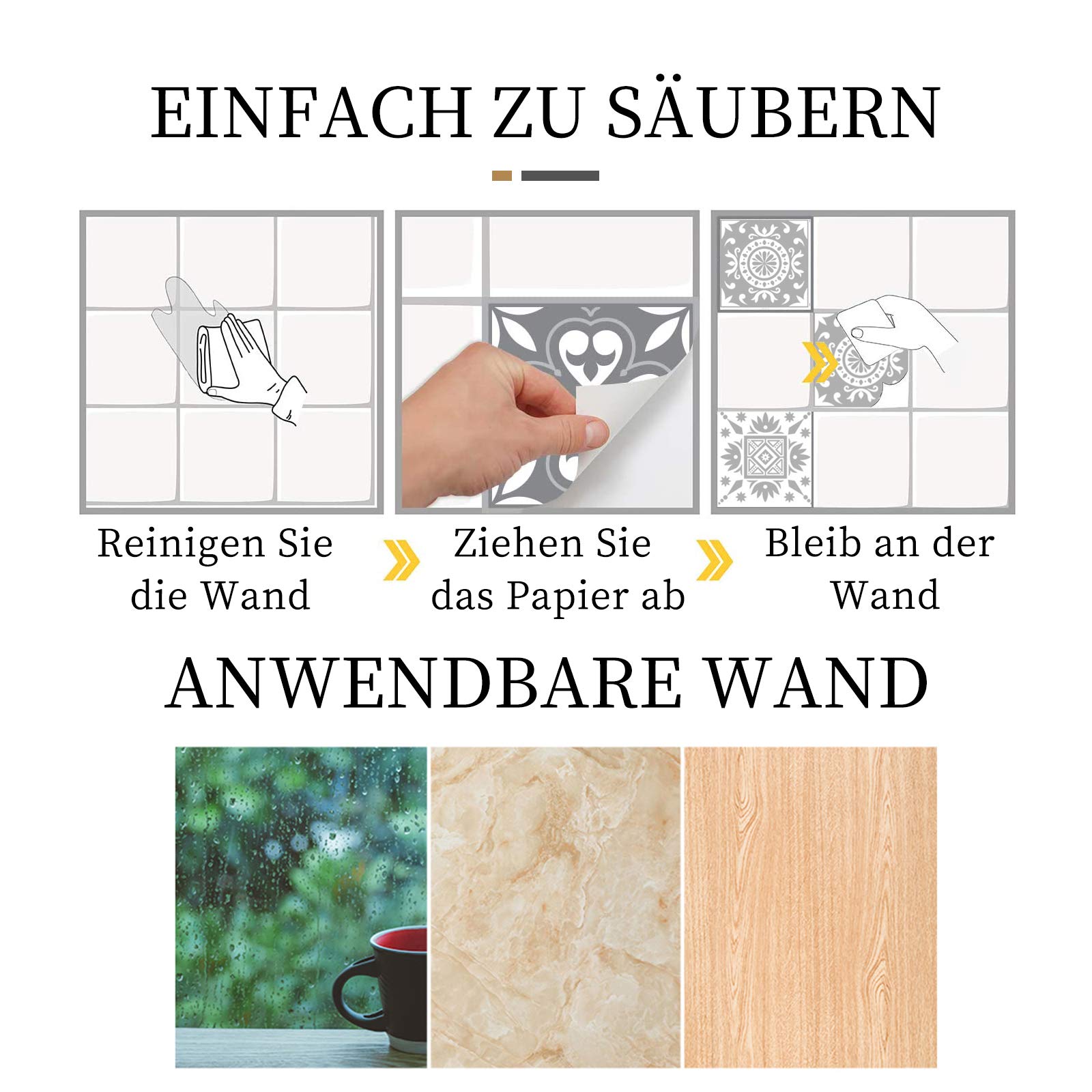KINLO Tegelstickers 0.61 X 5 M Type C  Zelfklevende Mozaïektegels Behang Voor Badkamer En Keuken Pvc Tegelstickers Wandtegels Muurstickers Tegeldecoratie In De Badkamer