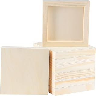 ADXCO 8 Pack Wood Panels 5 x 5 Inch Unfinished Wood Canvas Wooden Panel Boards for Painting, Pouring, Arts Use with Oils, Acrylics