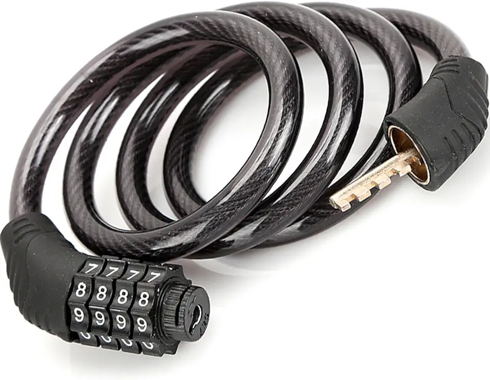 Bike Cable Lock,Bicycle Lock,39.3 inch Long 4Digit Coiled Security Resettable Cable Lock, 2/5 Inch (10mm) Diameter.