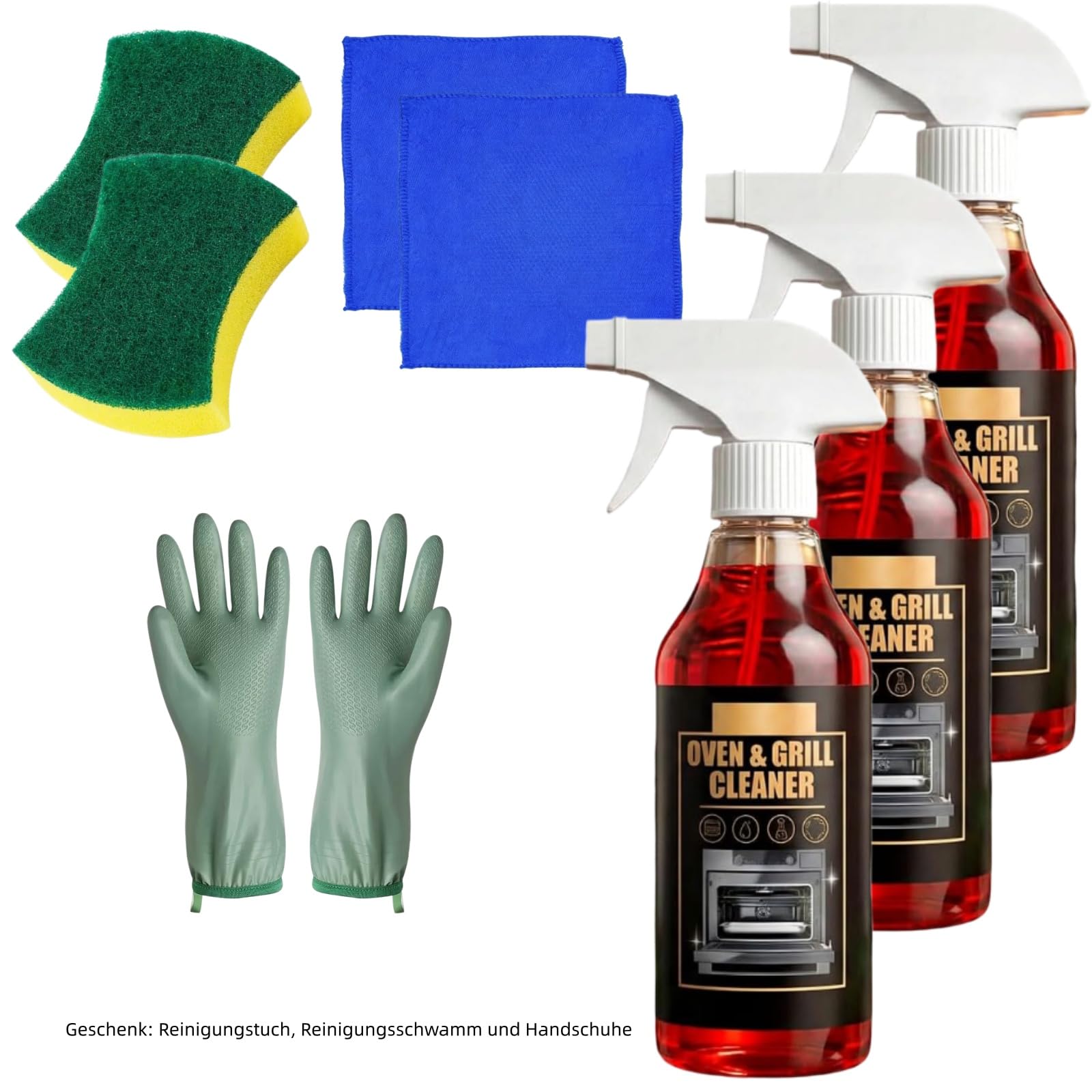 Backofenreiniger, 2026 Neu Oven Cleaner Spray, Backofenreiniger Extra Stark Multi Grillreiniger Und Ofenreiniger für Backofen, Grill, Herdplatte, Gegen Verkrustungen (3PCS)
