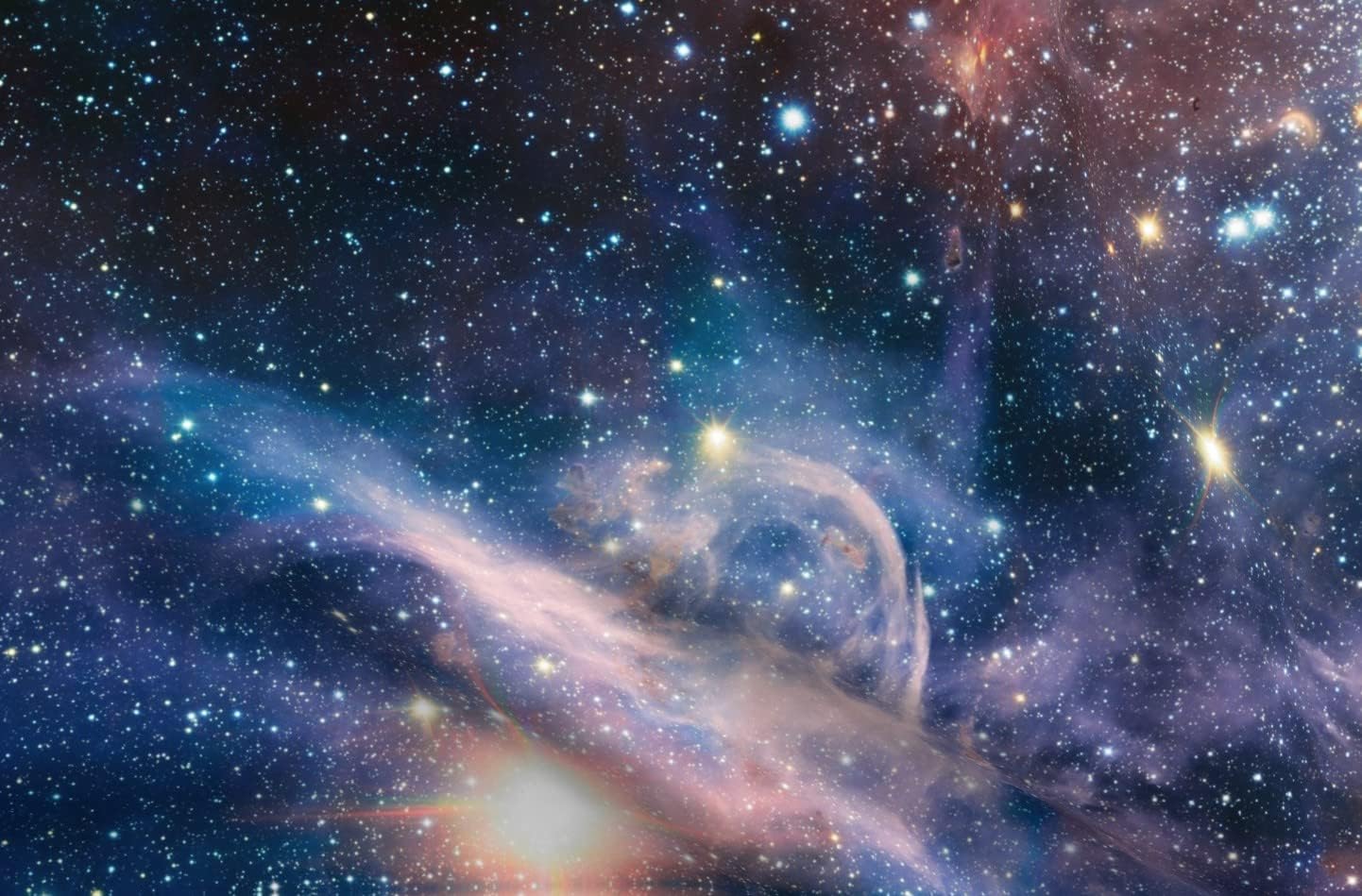 Spoonflower Fabric - Galaxy, Nebula, Carina, Outer Space, Star, Cosmos, Celestial, Printed on Petal Signature Cotton Fabric by The Yard - Sewing Quilting Apparel Crafts Decor