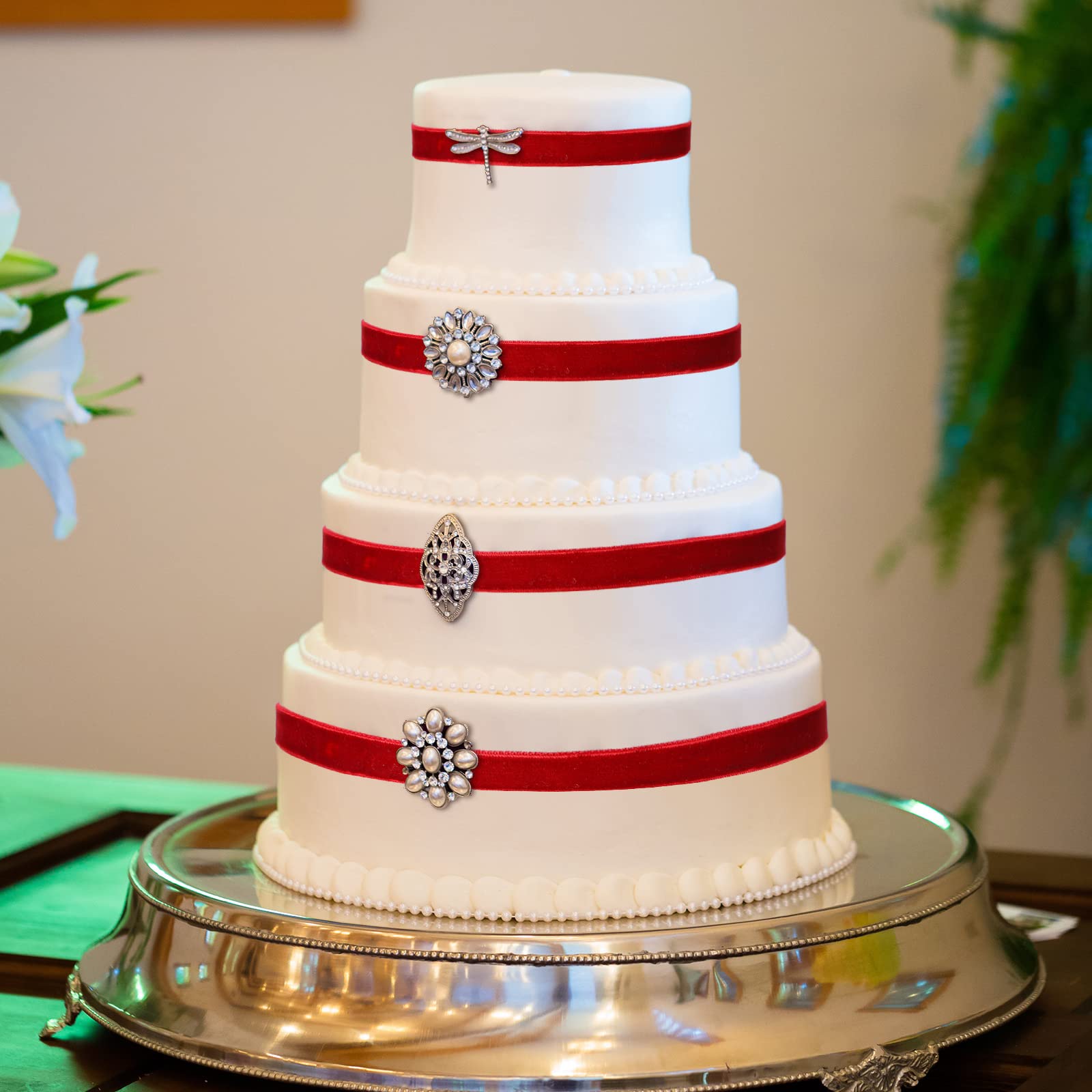 Chuangdi 3/8 Inch, 60 Yard Christmas Burgundy Velvet Ribbon Wide Vintage Velvet Ribbons for Christmas Tree Ornaments Flower Bouquets Baby Shower Wedding Wreath Bow Making DIY Craft Choker