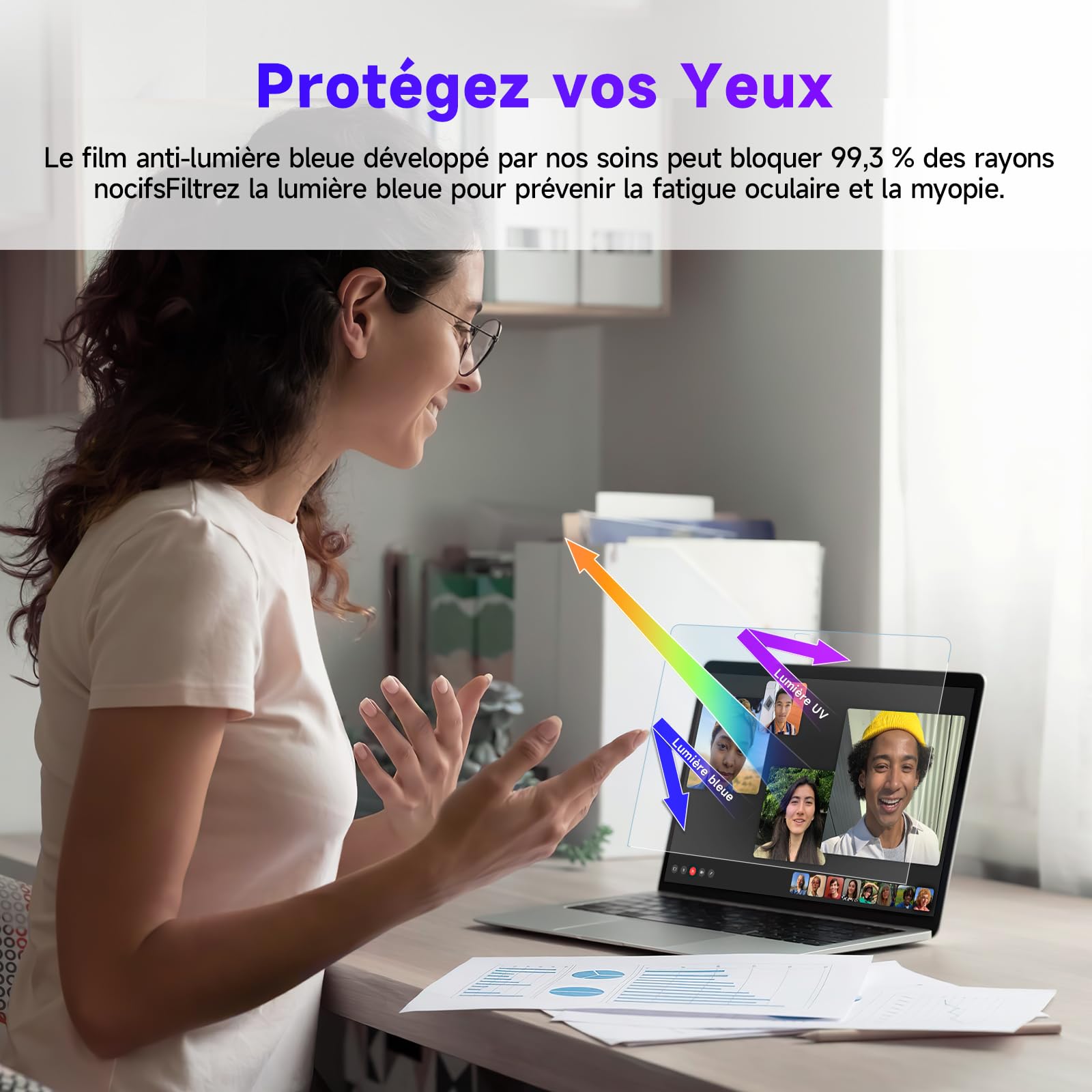 IPROKKO Lot de 2 Filtre d'écran Anti-Lumière Bleue pour MacBook Air 13 Pouces (2018-2021, M1) et MacBook Pro 13 Pouces (2016-2022, M1, M2), Film de Protection Anti-Reflets Mat pour Mac 13,3"