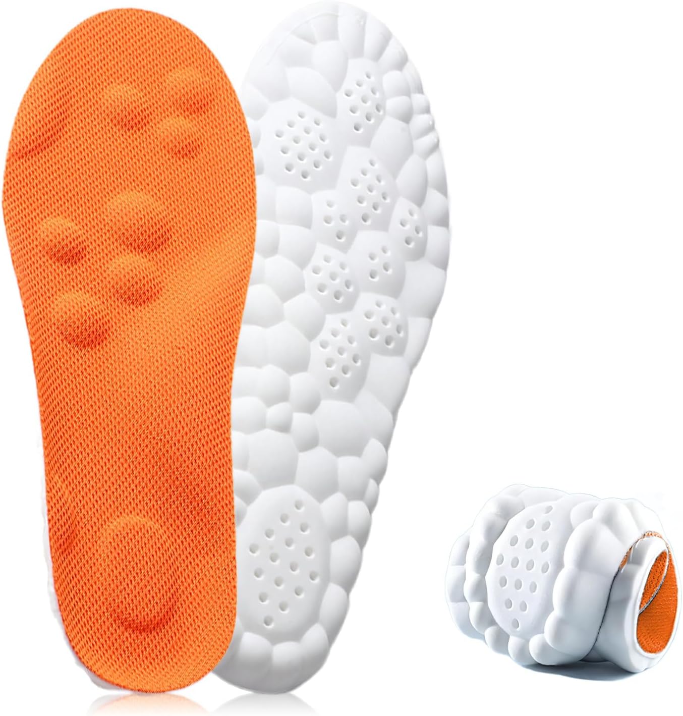 Memory Foam Cloud Insoles for Men and Women, 8D Soft Breathable Massage Shoe Inserts with Arch Support, Fit All Shoe Types for Standing, Walking, and Sports