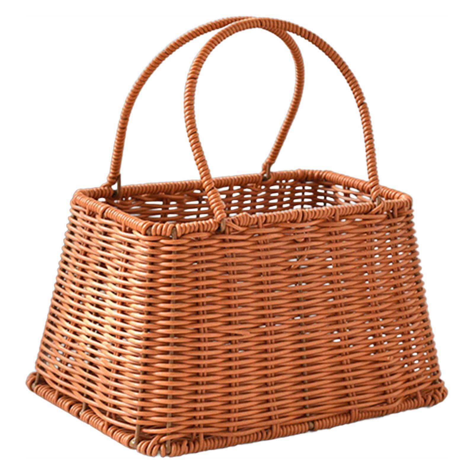 Hsyzygian Girls Type A Handwoven Basket Handheld Basket Versatiles Rattan Baskets Picnics Baskets With Handles Flower For Weddings Kitchen Storage