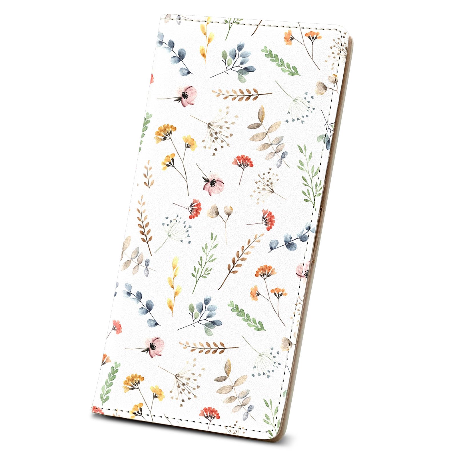 Womens Wallet, Rfid Wallets for Women,Slim Thin Credit Card Holder Organizer Purse,PU Leather Cute Long Bifold Clutch Cash Wallet with Zipper Coin Pocket,Ladies Gift,White Floral Print X