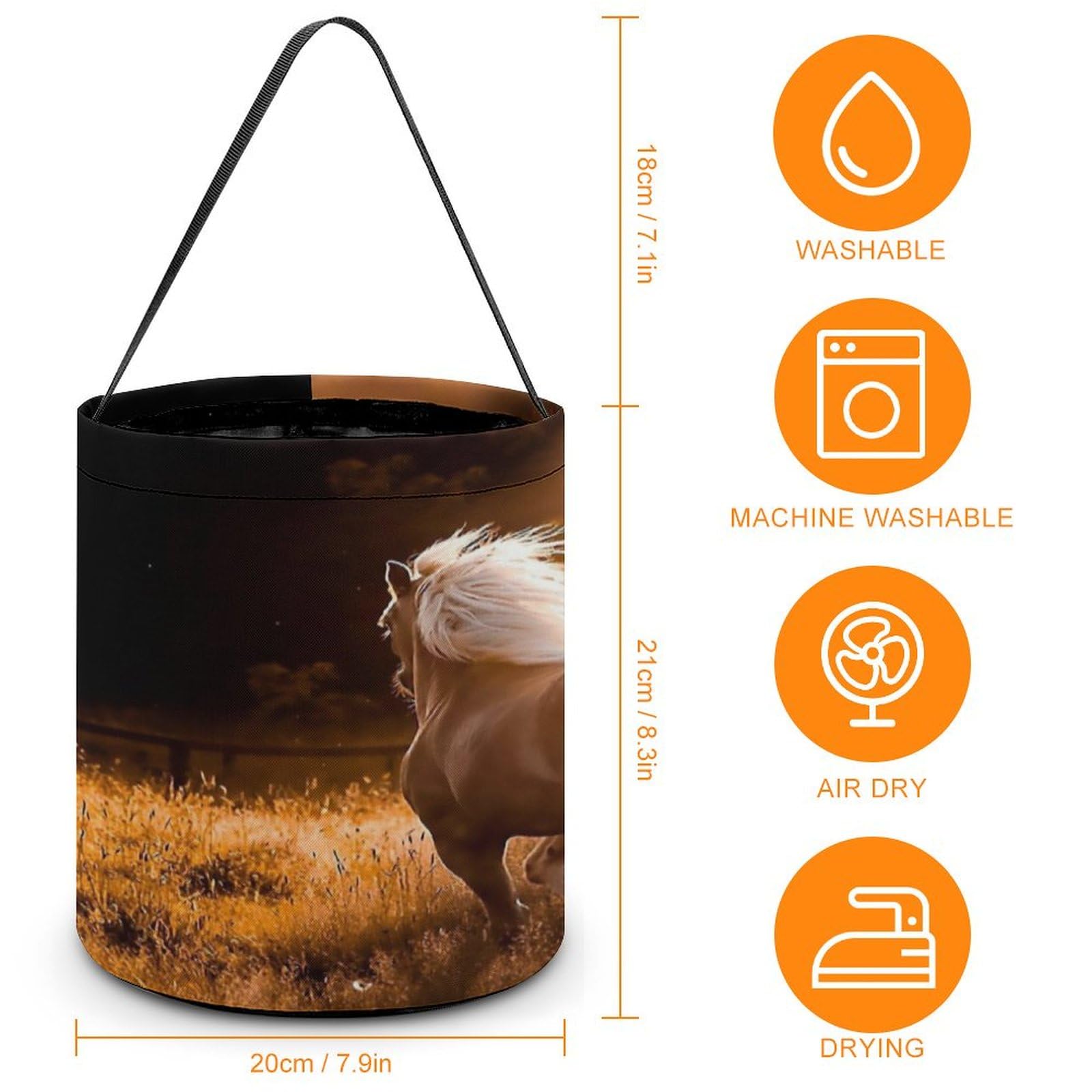 Running Horse Cute Easter Basket Bags Eggs Bucket Candy Tote Decorations Gifts Party Storage Bag