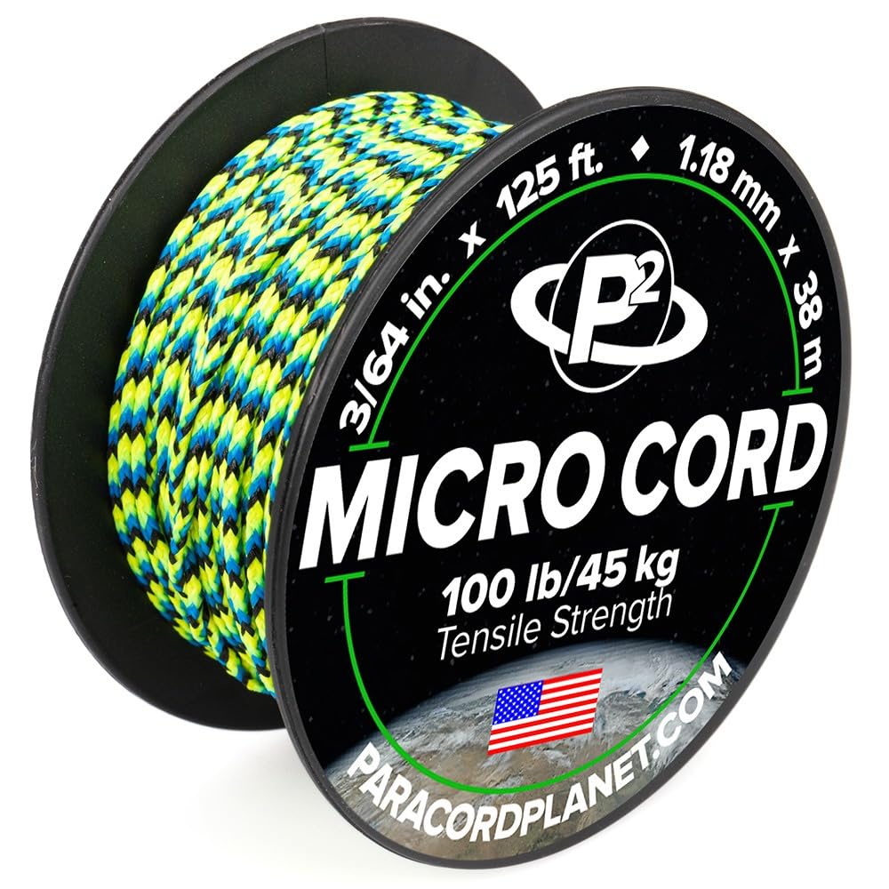 Paracord Planet Micro Paracord โ Thin Braided Cord for Crafting, Fishing, and DIY Projects in 38m Spools โ Aquatica