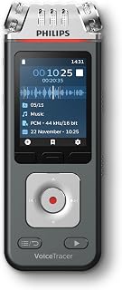 Philips VoiceTracer DVT6115 Music Recorder: 3 High-Fidelity Mics, 24bit/96kHz, Sembly AI Speech-to-Text