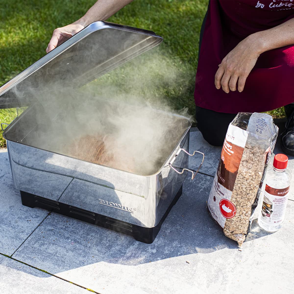 Affumicatoio sul balcone – Famiglia, Affumicatore da tavolo esterno, Affumicatore di carne, Grill, BBQ