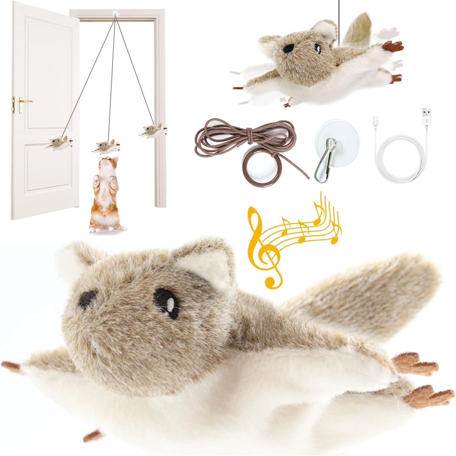 Cat Toys Rechargeable Flapping Mouse with Silvervine