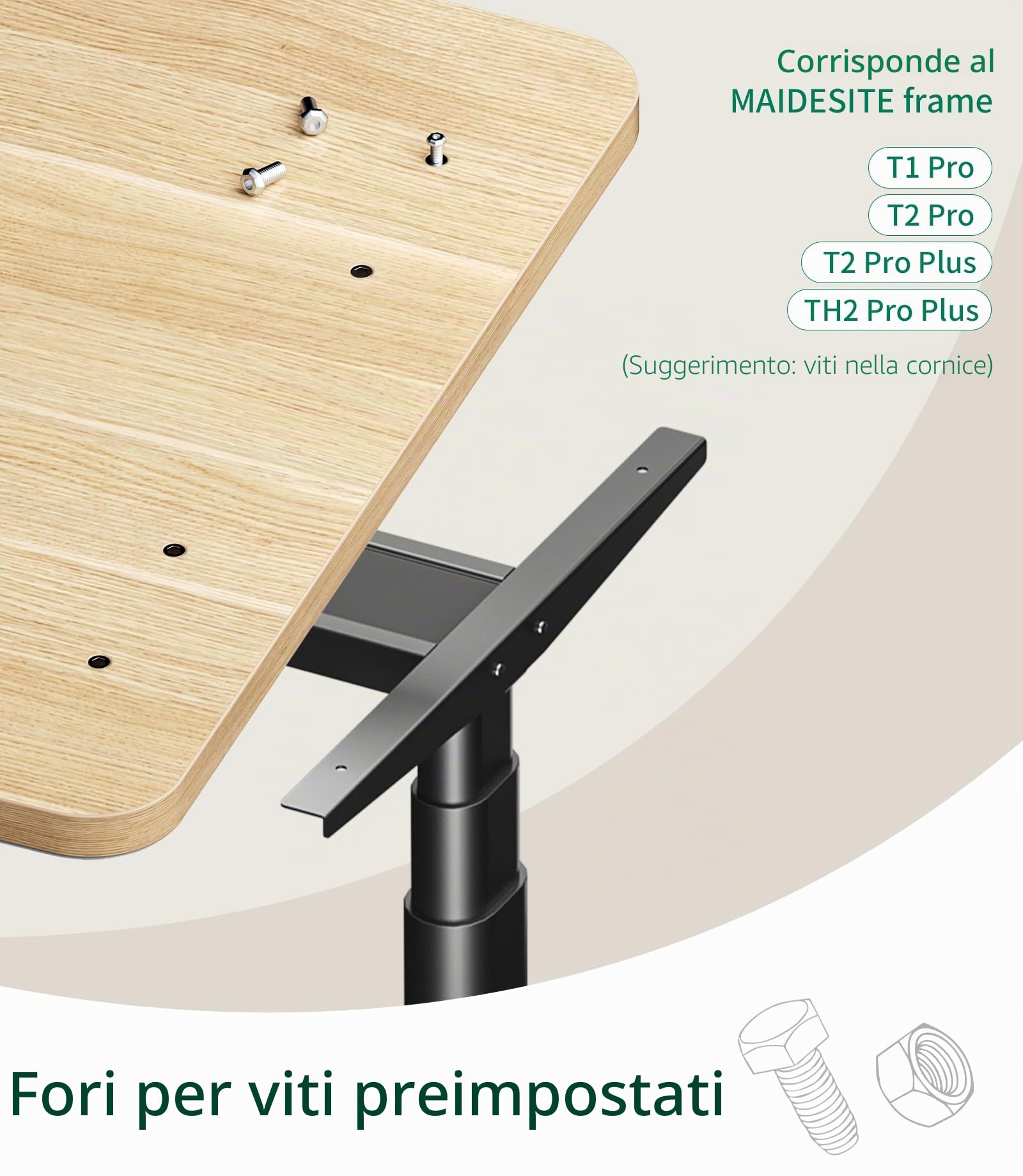 MAIDeSITe Piano da tavolo 140x70 cm con Spessore 25 mm - Piano da Tavolo Stabile per il DIY - Perfetto per Scrivanie Regolabili in Altezza (Casa e Ufficio)