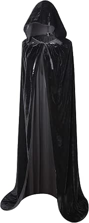 BIGXIAN Long Velvet Hooded Cloak for Halloween Costumes
