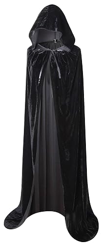 Full Length Hooded Velvet Cloak Halloween Christmas Fancy Cape Costumes